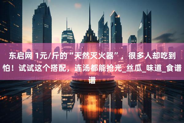 东启网 1元/斤的“天然灭火器”，很多人却吃到怕！试试这个搭配，连汤都能抢光_丝瓜_味道_食谱