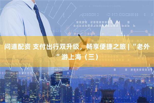 问道配资 支付出行双升级，畅享便捷之旅 | “老外”游上海（三）