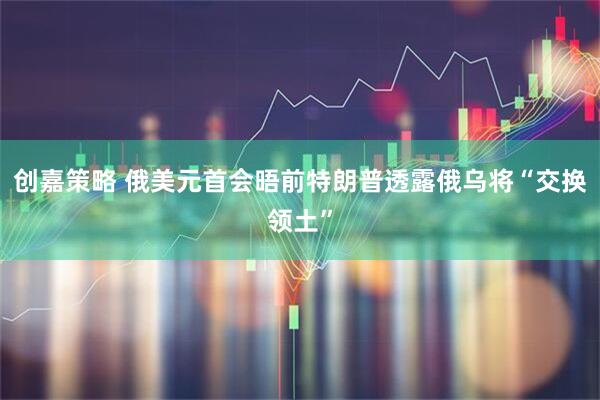 创嘉策略 俄美元首会晤前特朗普透露俄乌将“交换领土”